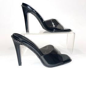 Black Bedazzled Jewel Heel