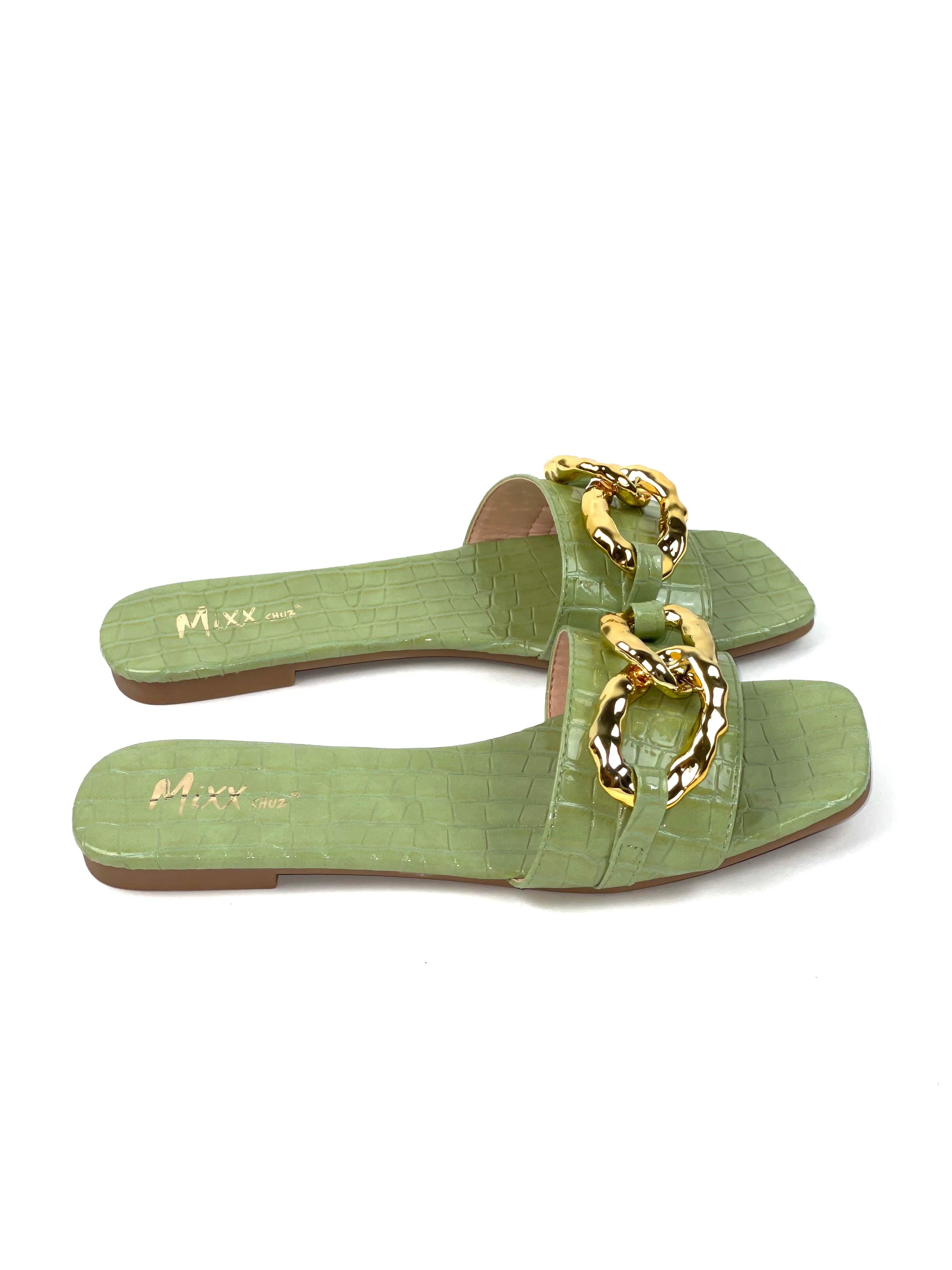 Sage Chloe Croc Sandal