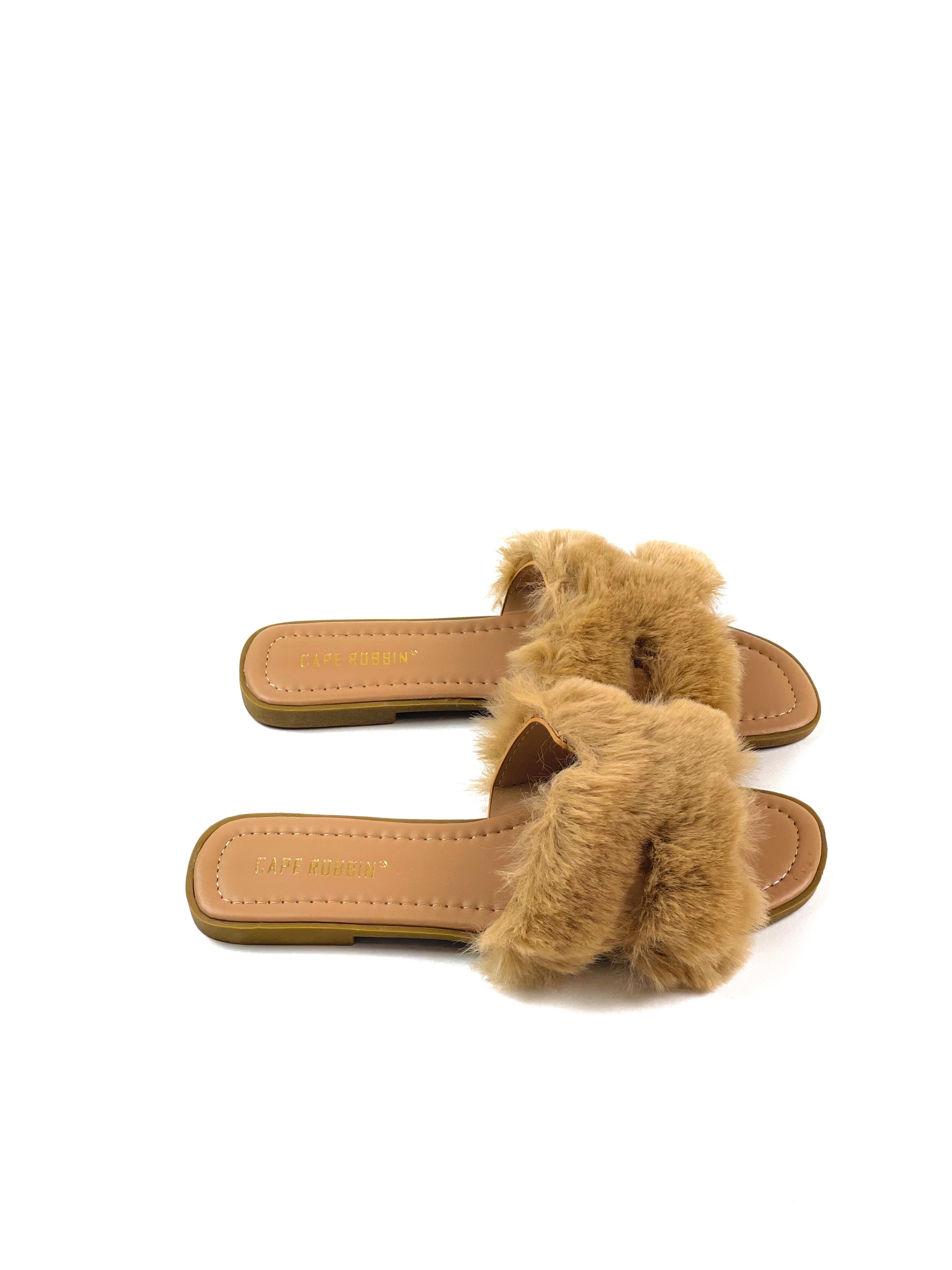 Brown Stella Furry Sandal