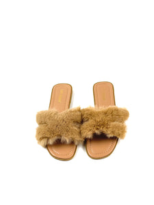 Brown Stella Furry Sandal