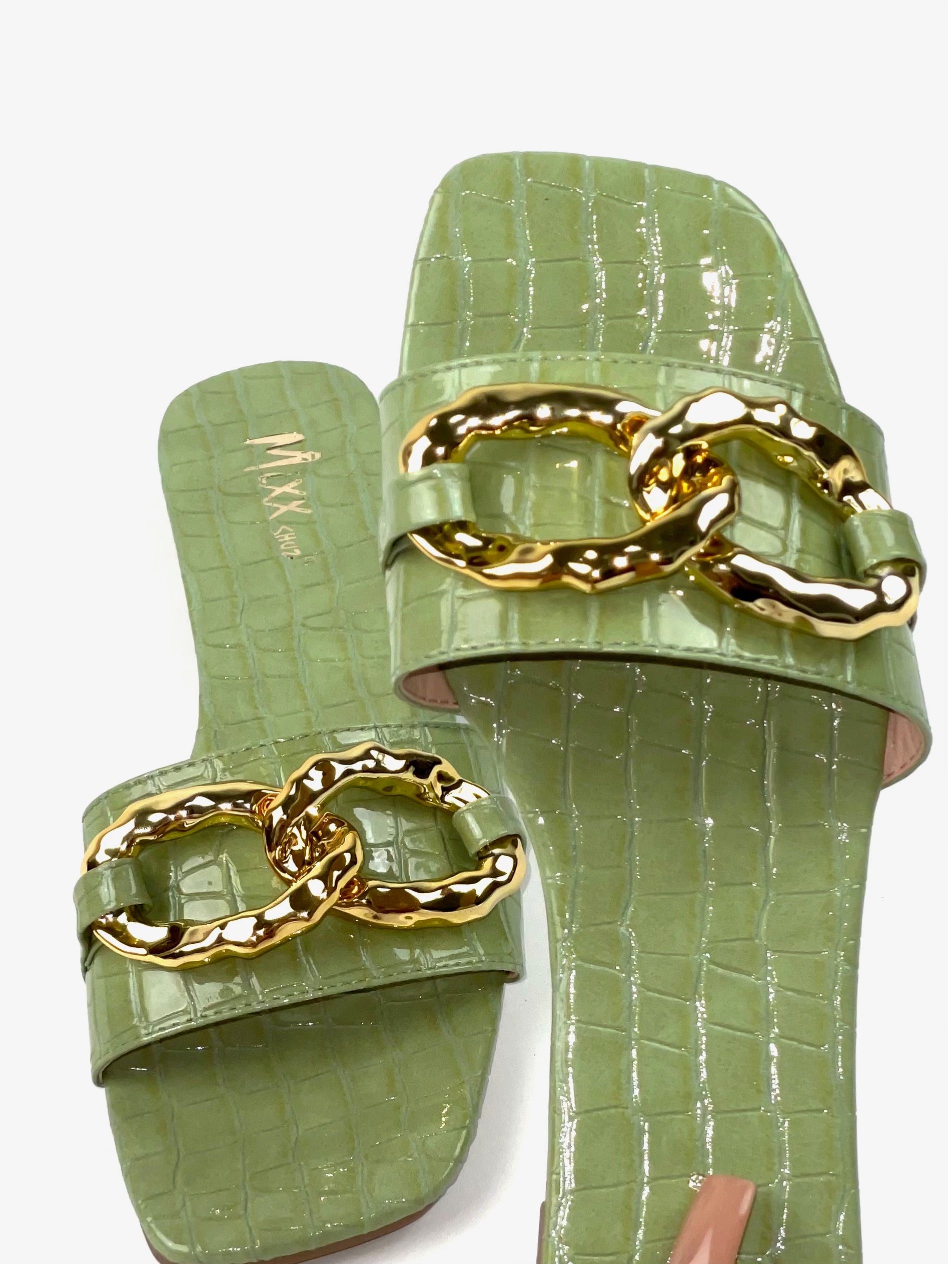 Sage Chloe Croc Sandal